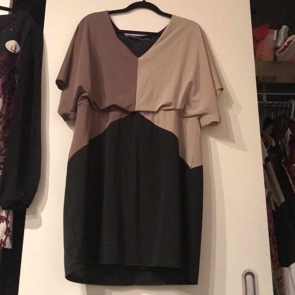 Tri- colour mini dress